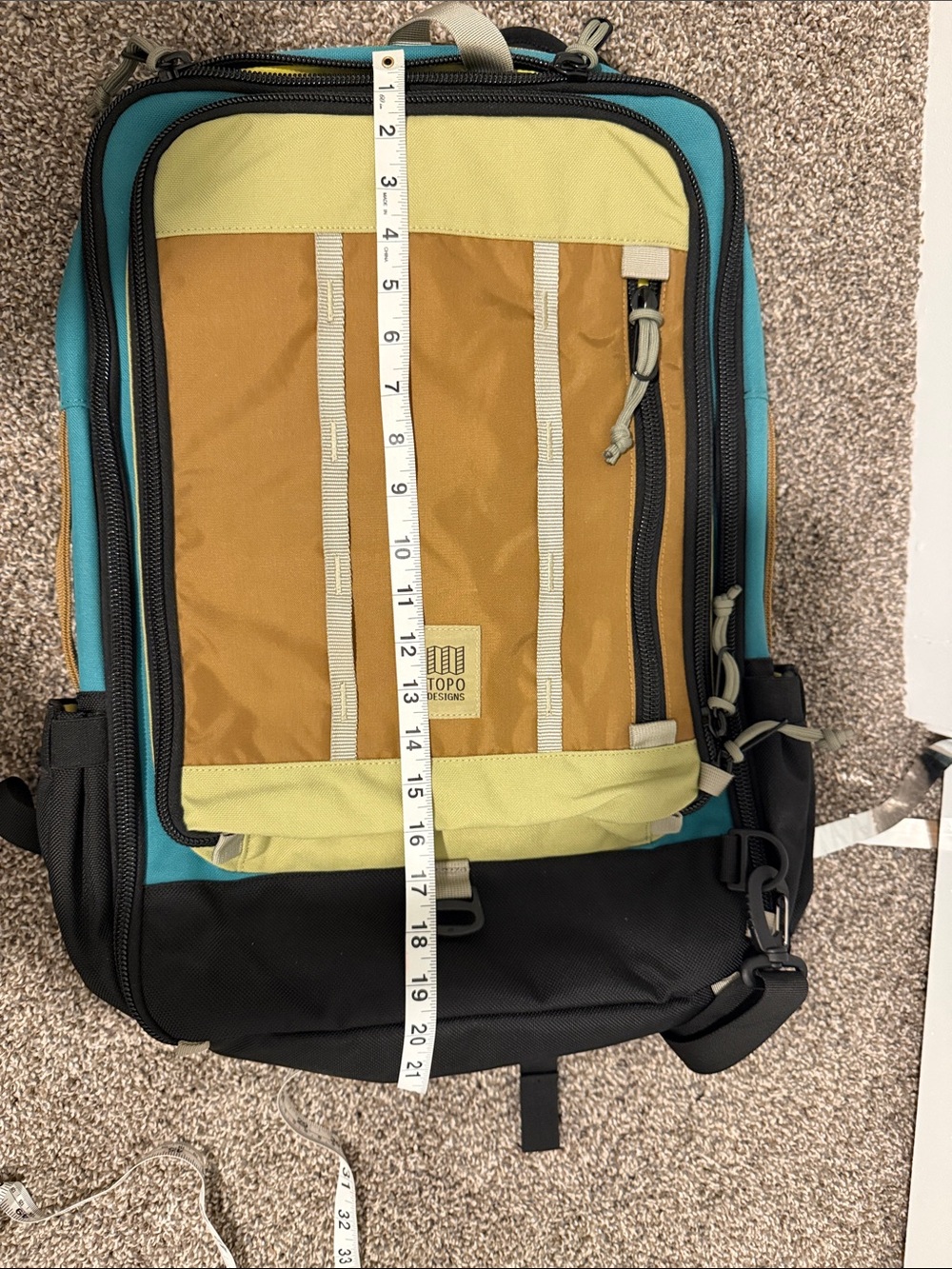 Topo Designs Teal, Brown & Olive Compact Crossbody Backpack - Picture 3 of 6